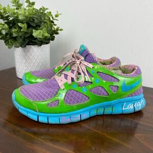 Nike Free Run + 2 DB Doernbecher Violet Green Blue Women's Sz 6.5 Running Shoes